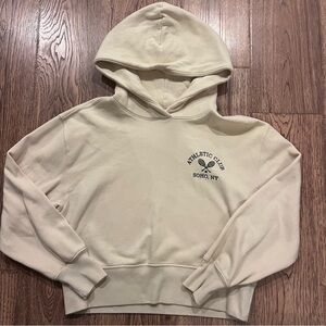 EUC Cropped Abercrombie Hoodie Large Cream Soft AF Collection